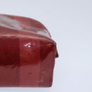 LOUIS VUITTON Vernis Rayure Pochette Cosmetic Pomme D'amour M91721 Auth hk1684-14