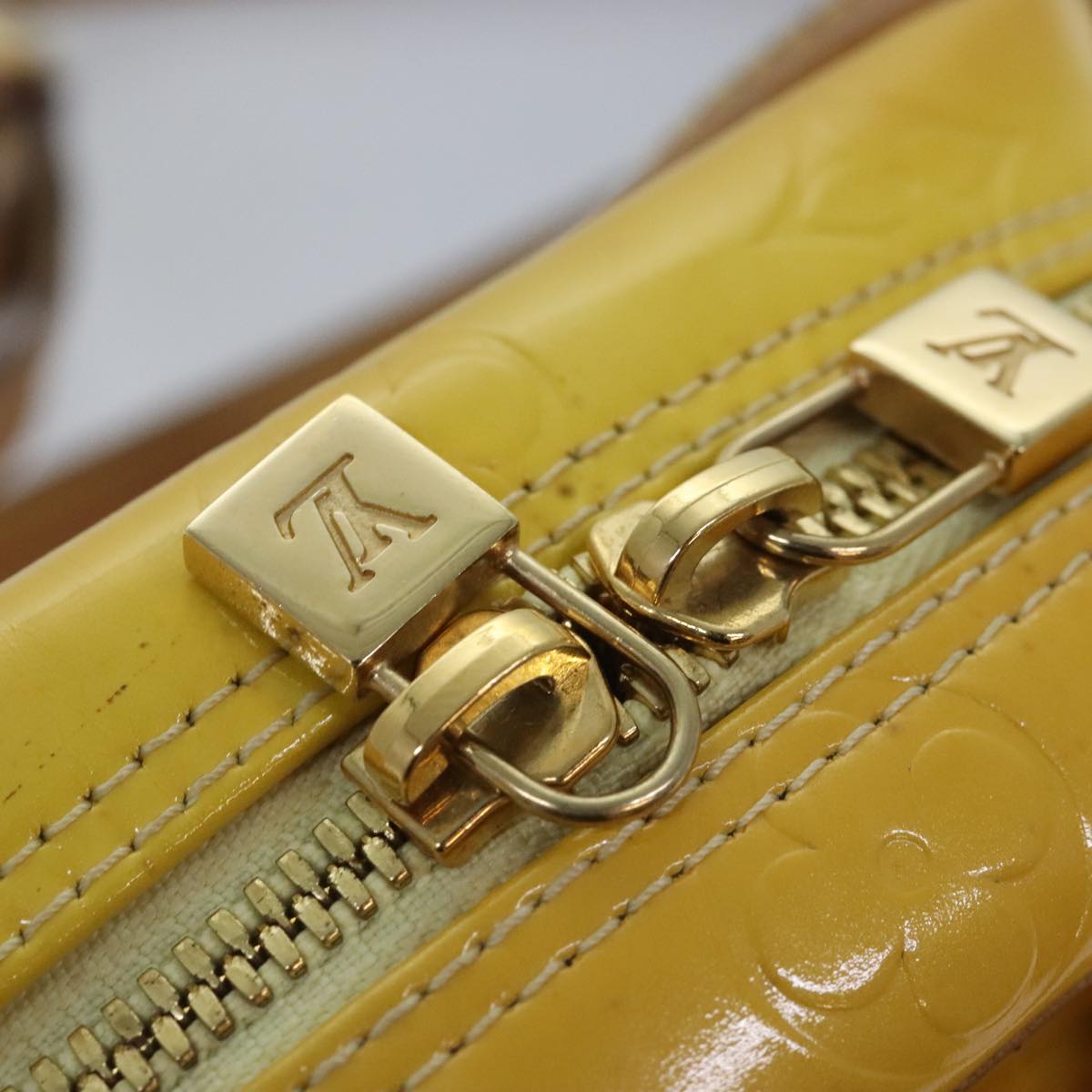 LOUIS VUITTON Monogram Vernis Wooster Shoulder Bag Yellow M91075 LV Auth hk1687