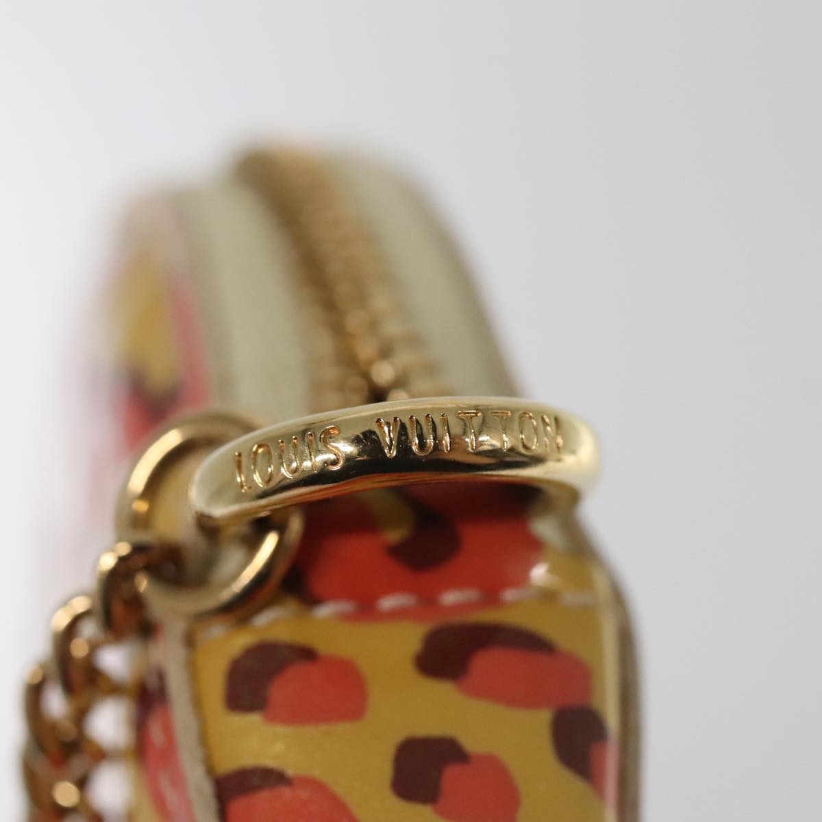 LOUIS VUITTON Vernis Leopard Porte Monnaie Coeur Broncorail M91473 Auth hk1694