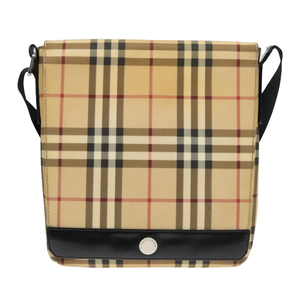 BURBERRY Nova Check Shoulder Bag PVC Beige Auth hk1702 - 0