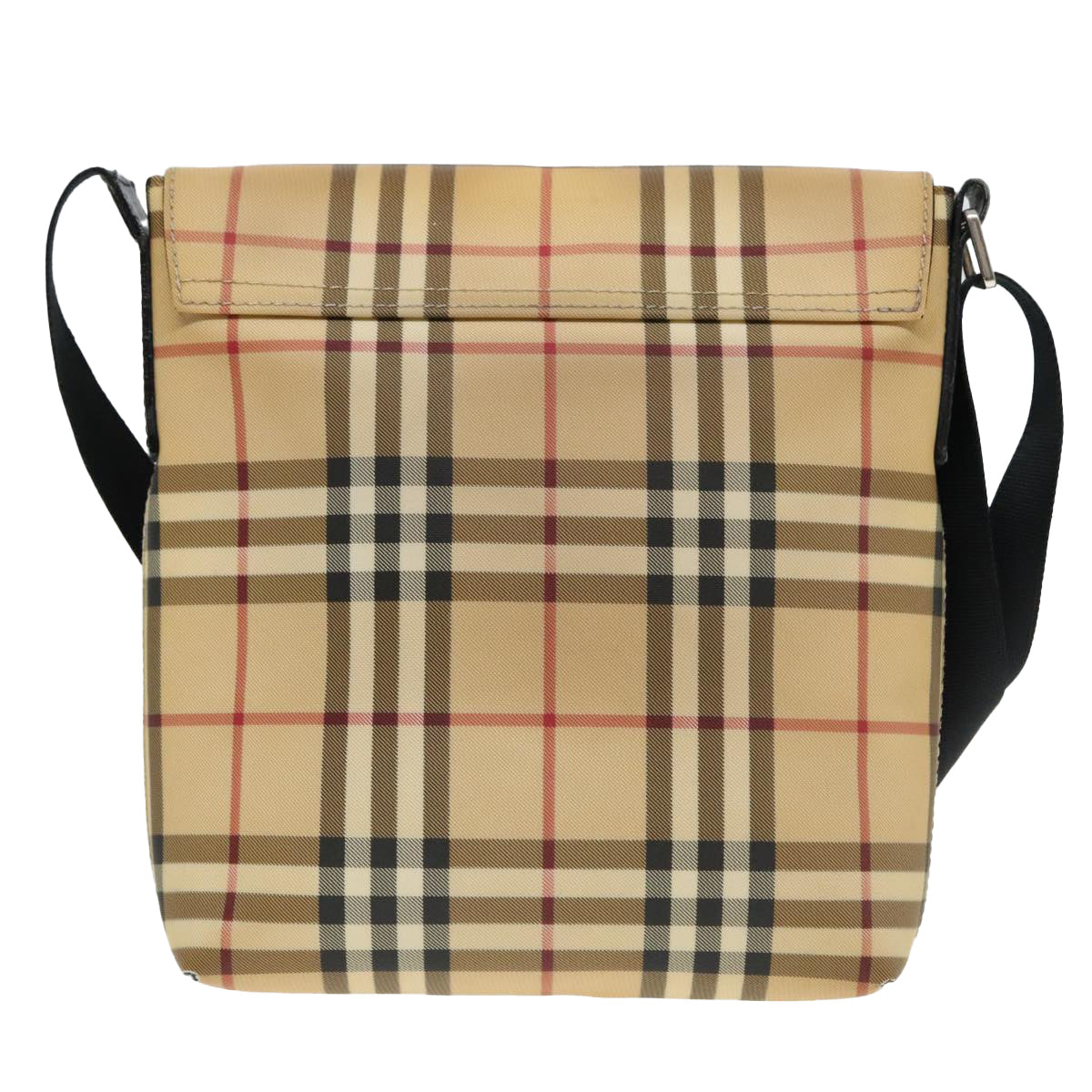 BURBERRY Nova Check Shoulder Bag PVC Beige Auth hk1702