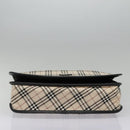 BURBERRY Nova Check Shoulder Bag Canvas Leather Beige Black Auth hk1703-10