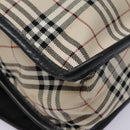 BURBERRY Nova Check Shoulder Bag Canvas Leather Beige Black Auth hk1703-13