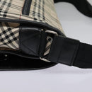 BURBERRY Nova Check Shoulder Bag Canvas Leather Beige Black Auth hk1703-15