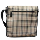 BURBERRY Nova Check Shoulder Bag Canvas Leather Beige Black Auth hk1703-4