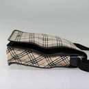 BURBERRY Nova Check Shoulder Bag Canvas Leather Beige Black Auth hk1703-6