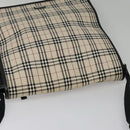 BURBERRY Nova Check Shoulder Bag Canvas Leather Beige Black Auth hk1703-7
