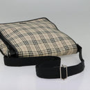 BURBERRY Nova Check Shoulder Bag Canvas Leather Beige Black Auth hk1703-8