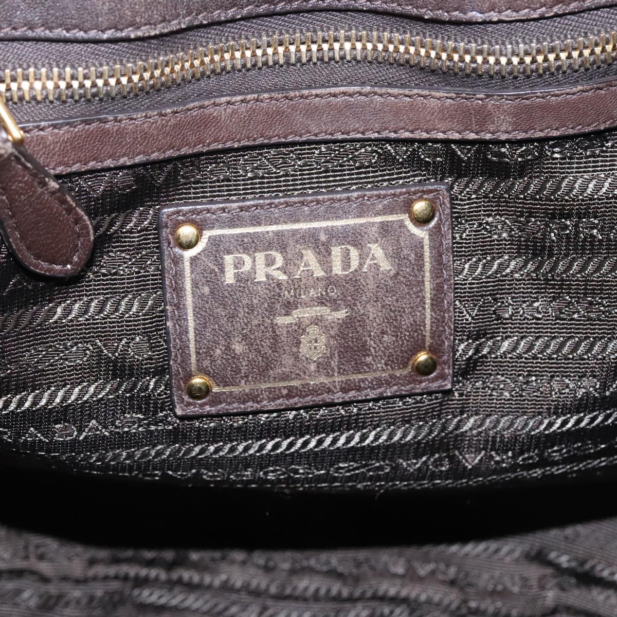 PRADA Tote Bag Nylon Khaki Auth hk1706