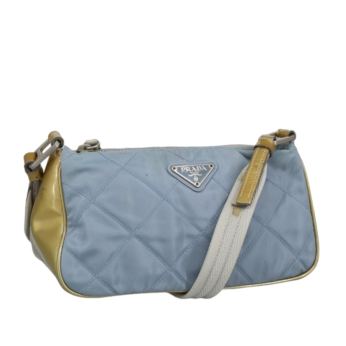 PRADA Shoulder Bag Nylon Baby Blue Auth hk1707