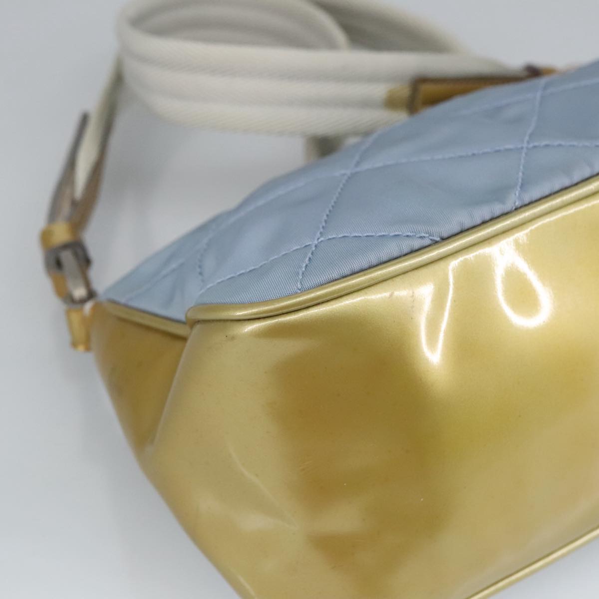 PRADA Shoulder Bag Nylon Baby Blue Auth hk1707