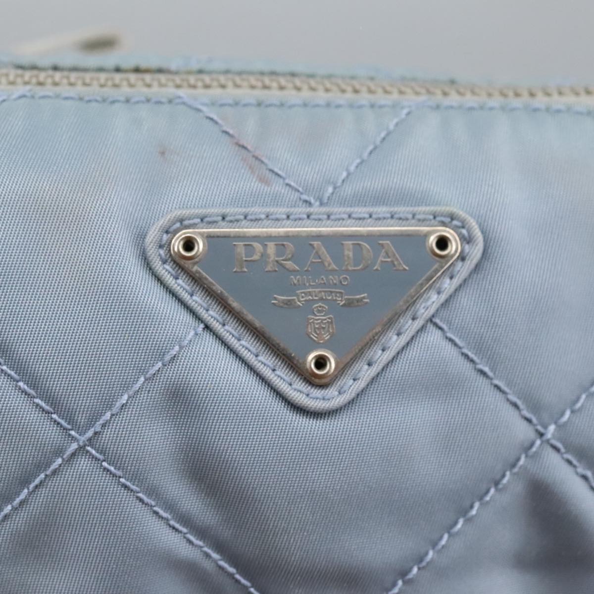 PRADA Shoulder Bag Nylon Baby Blue Auth hk1707