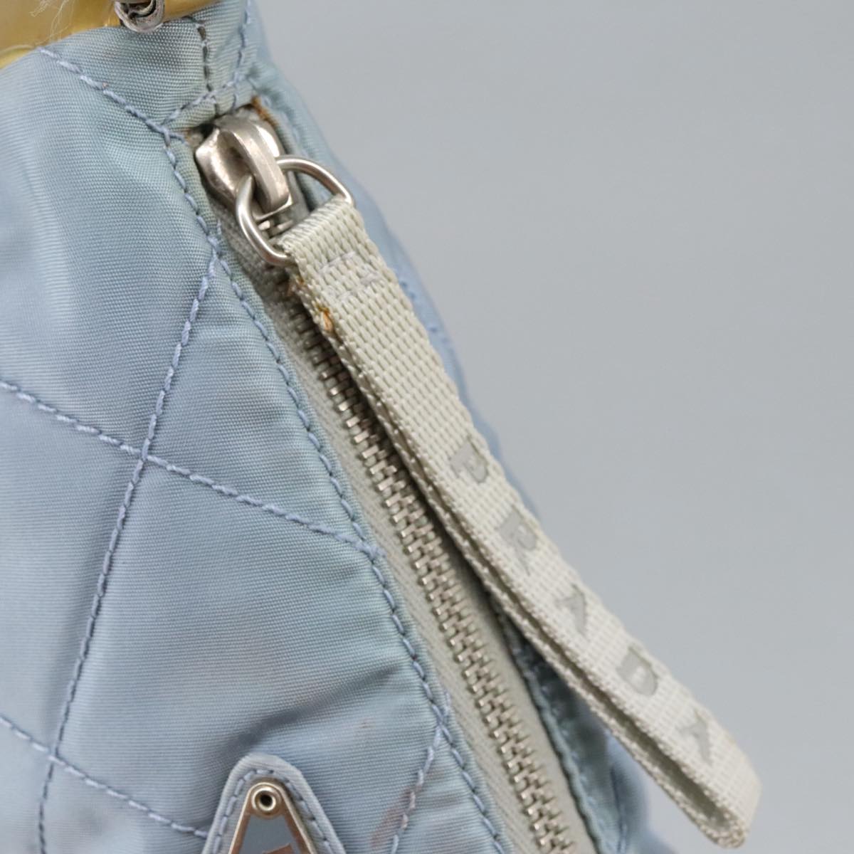 PRADA Shoulder Bag Nylon Baby Blue Auth hk1707