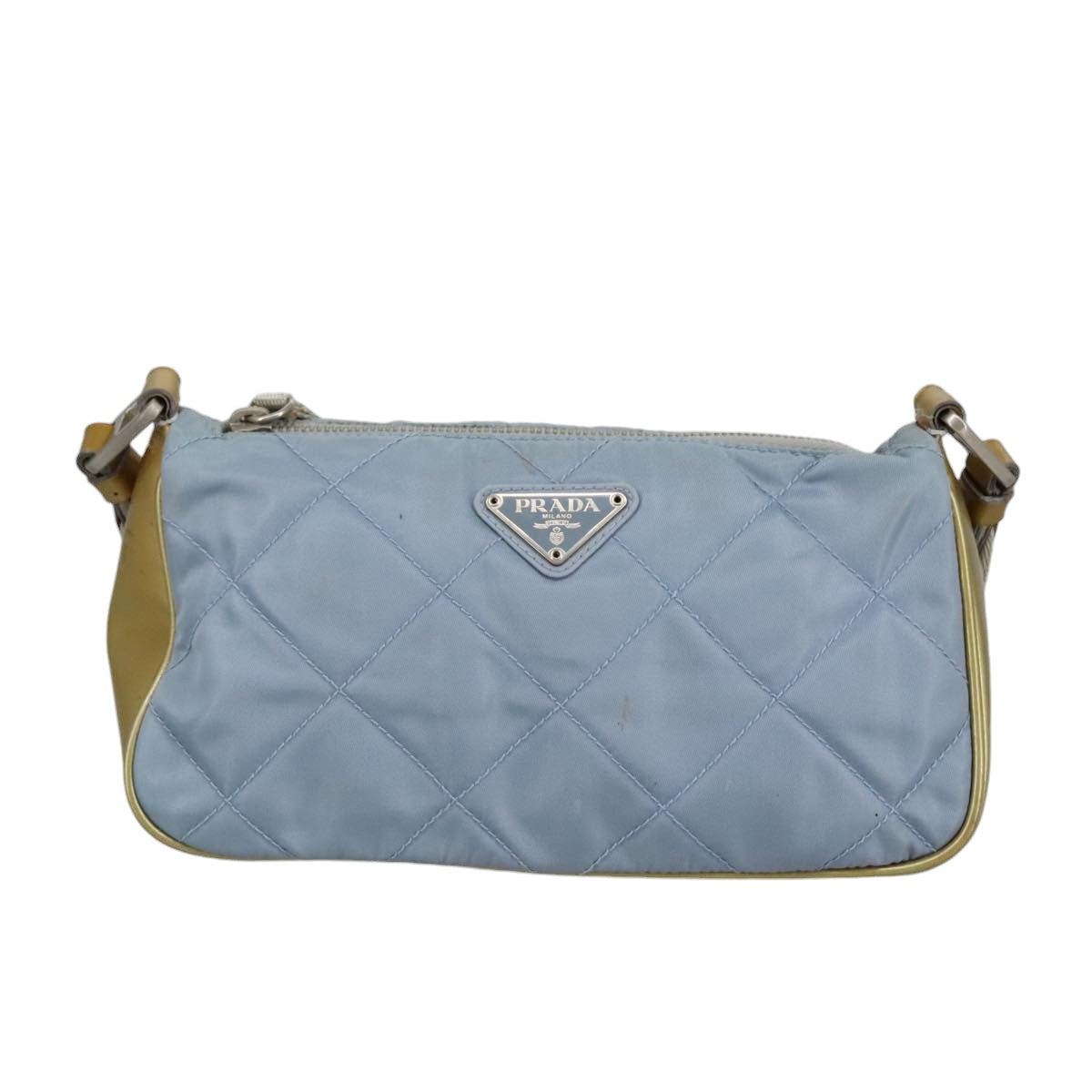 PRADA Shoulder Bag Nylon Baby Blue Auth hk1707