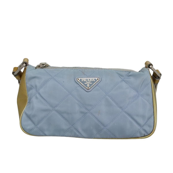 PRADA Shoulder Bag Nylon Baby Blue Auth hk1707