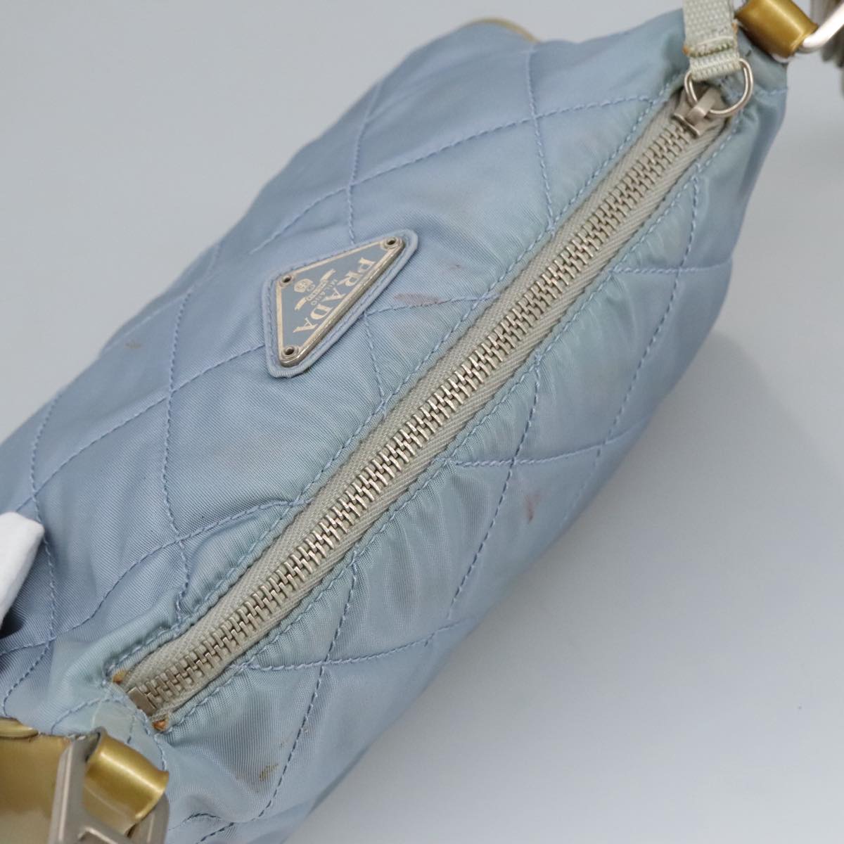 PRADA Shoulder Bag Nylon Baby Blue Auth hk1707