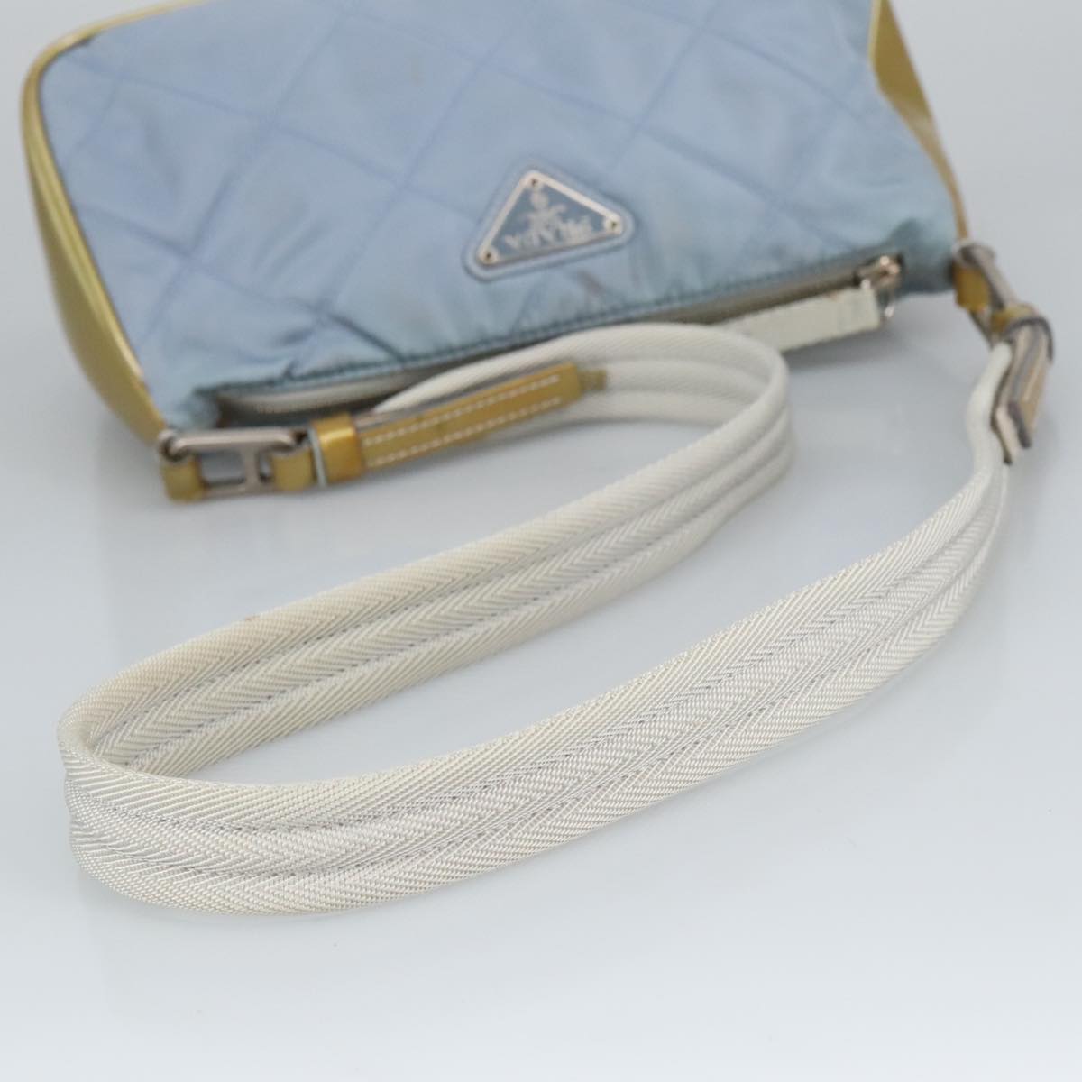 PRADA Shoulder Bag Nylon Baby Blue Auth hk1707