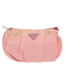 PRADA Pouch Nylon Pink Silver Auth hk1709-13