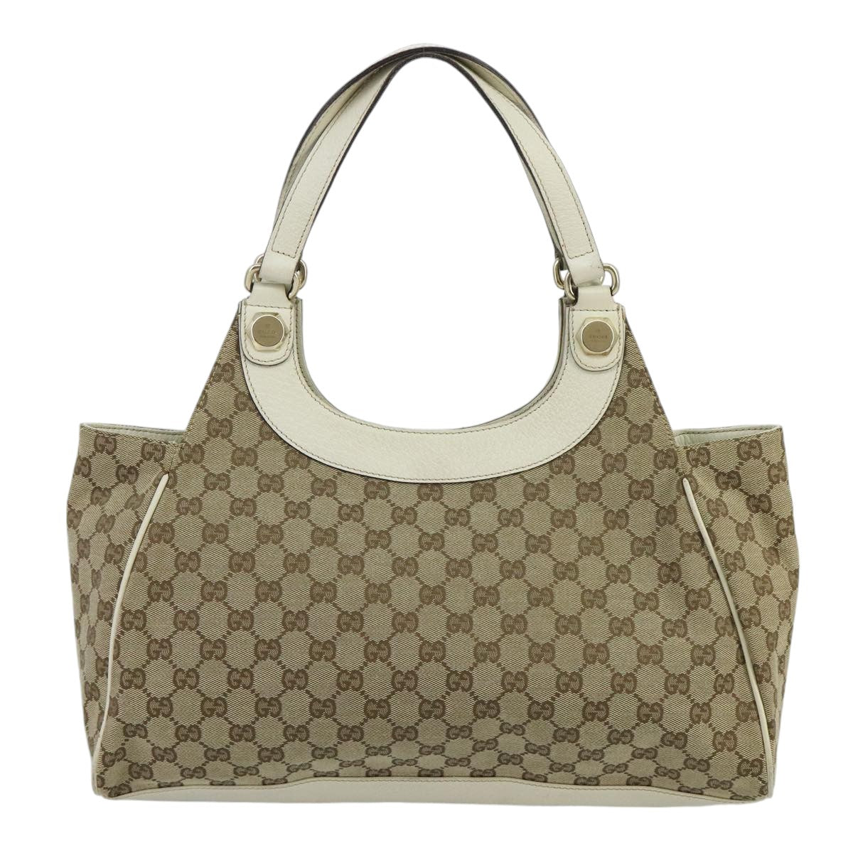 GUCCI GG Canvas Tote Bag Beige Gold 154981 Auth hk1722 - 0