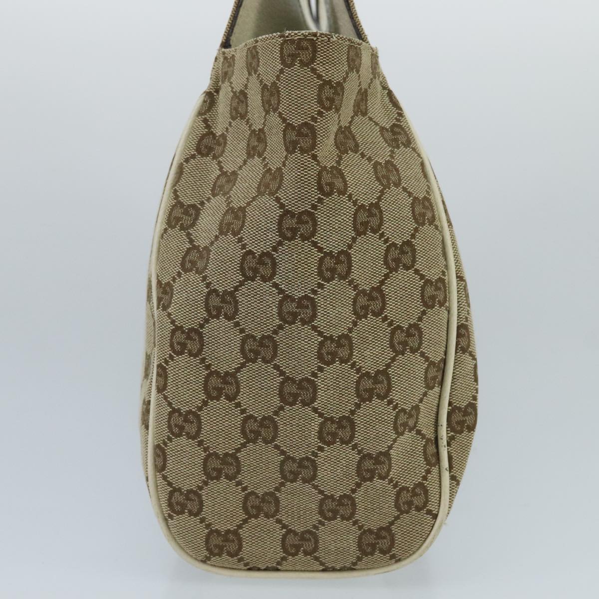 GUCCI GG Canvas Tote Bag Beige Gold 154981 Auth hk1722