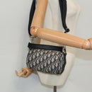 Christian Dior Trotter Canvas Oblique Shoulder Bag Blue Auth hk1747V-26