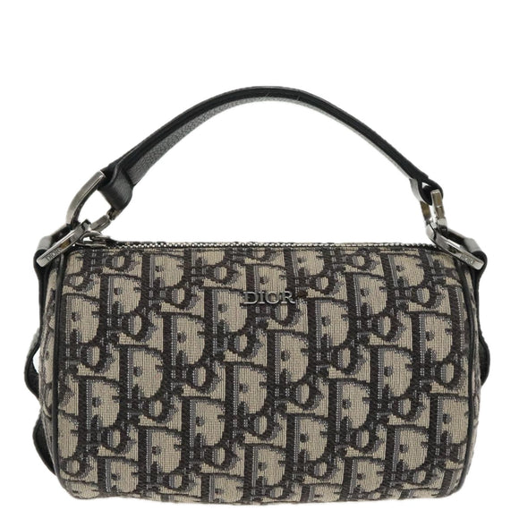 Christian Dior Trotter Canvas Oblique Shoulder Bag Blue Auth hk1747V