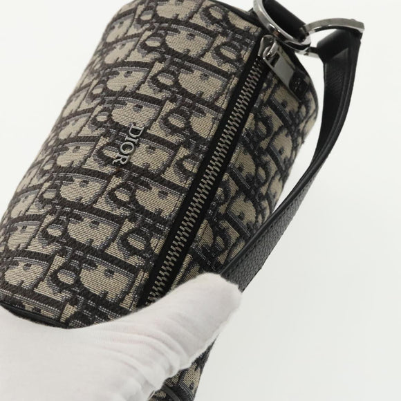 Christian Dior Trotter Canvas Oblique Shoulder Bag Blue Auth hk1747V