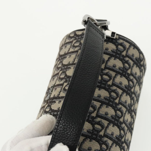 Christian Dior Trotter Canvas Oblique Shoulder Bag Blue Auth hk1747V