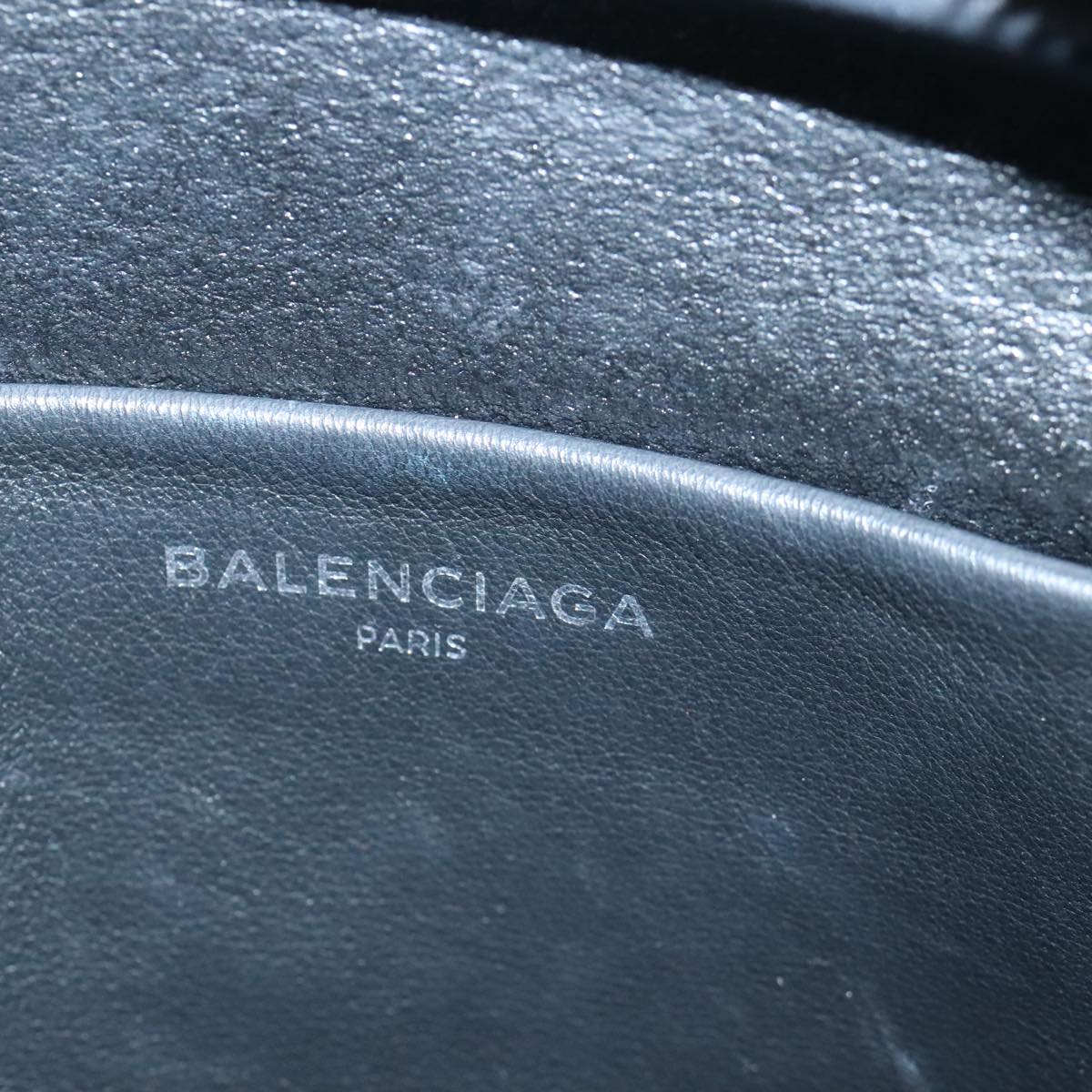 BALENCIAGA Everyday camera S Shoulder Bag Leather Gray Auth hk1763