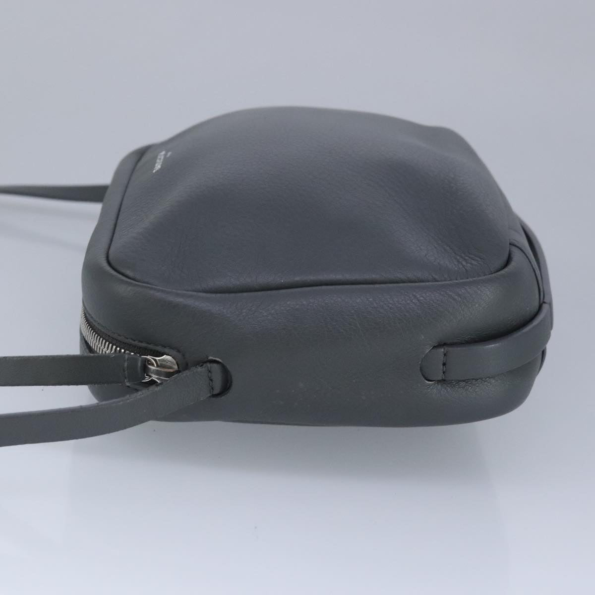 BALENCIAGA Everyday camera S Shoulder Bag Leather Gray Auth hk1763