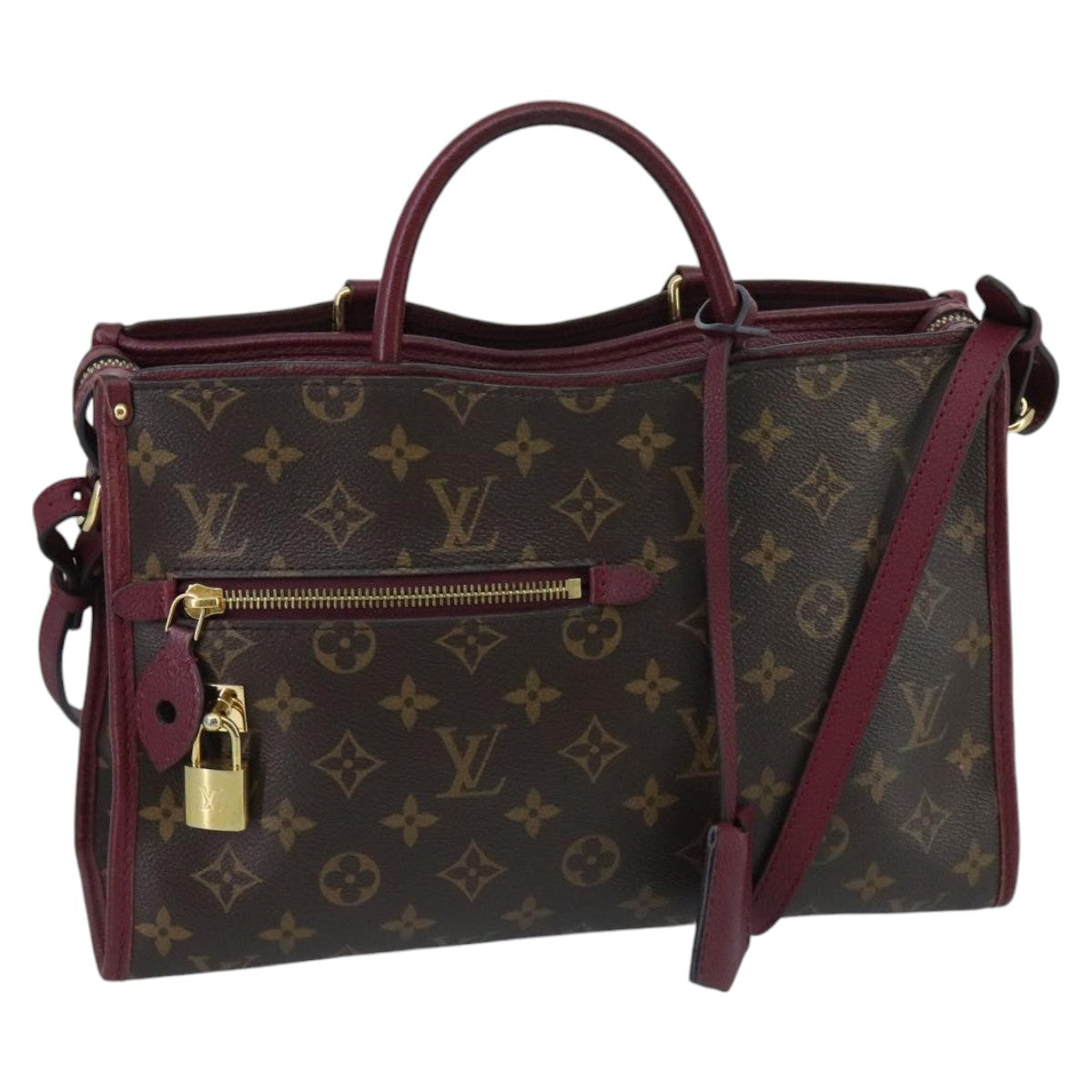 LOUIS VUITTON Monogram Popincourt PM Hand Bag 2way Wine Red M43462 Auth hk1791