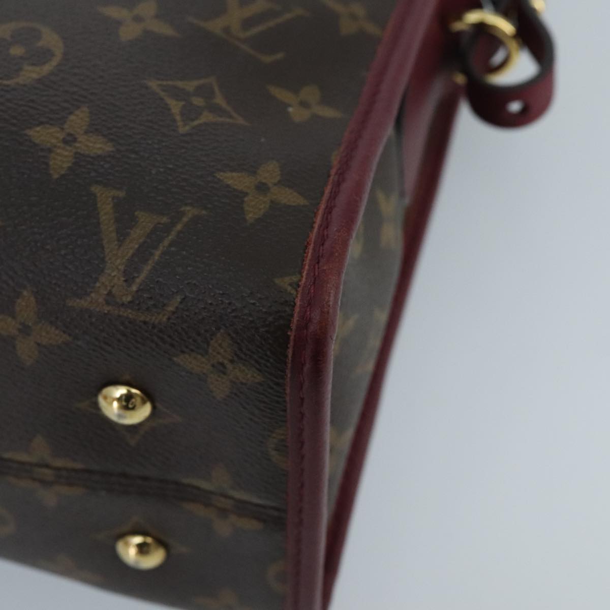 LOUIS VUITTON Monogram Popincourt PM Hand Bag 2way Wine Red M43462 Auth hk1791