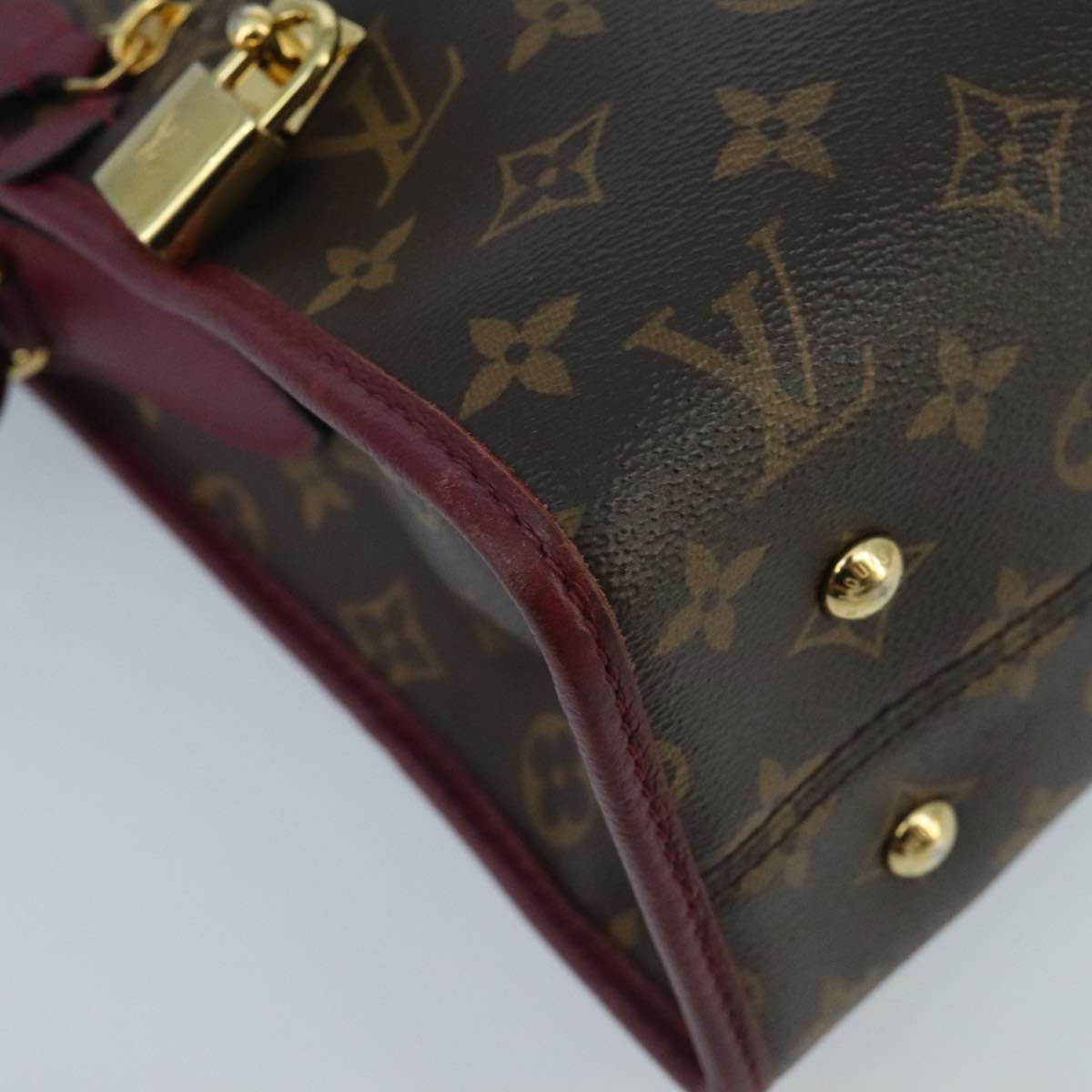 LOUIS VUITTON Monogram Popincourt PM Hand Bag 2way Wine Red M43462 Auth hk1791