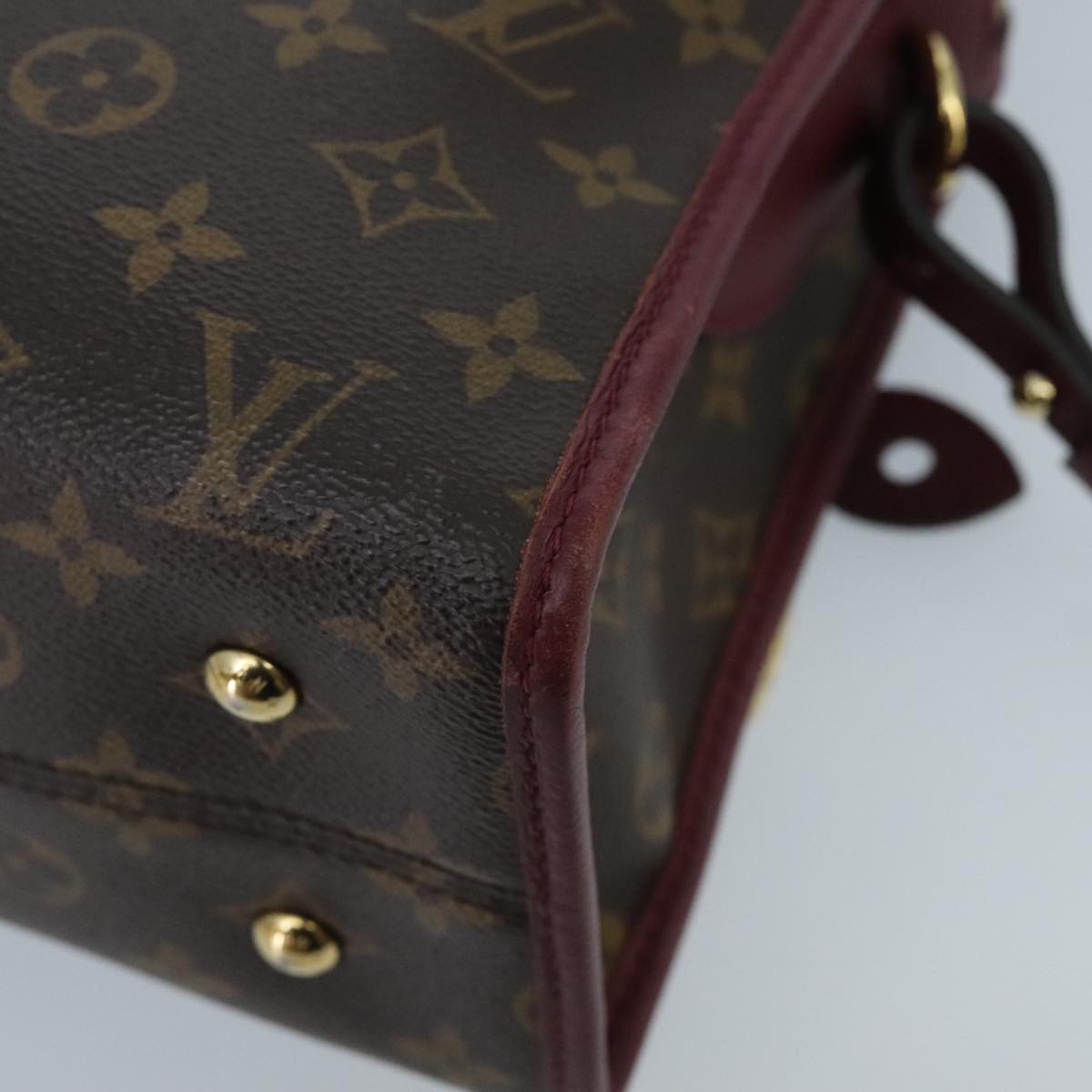 LOUIS VUITTON Monogram Popincourt PM Hand Bag 2way Wine Red M43462 Auth hk1791