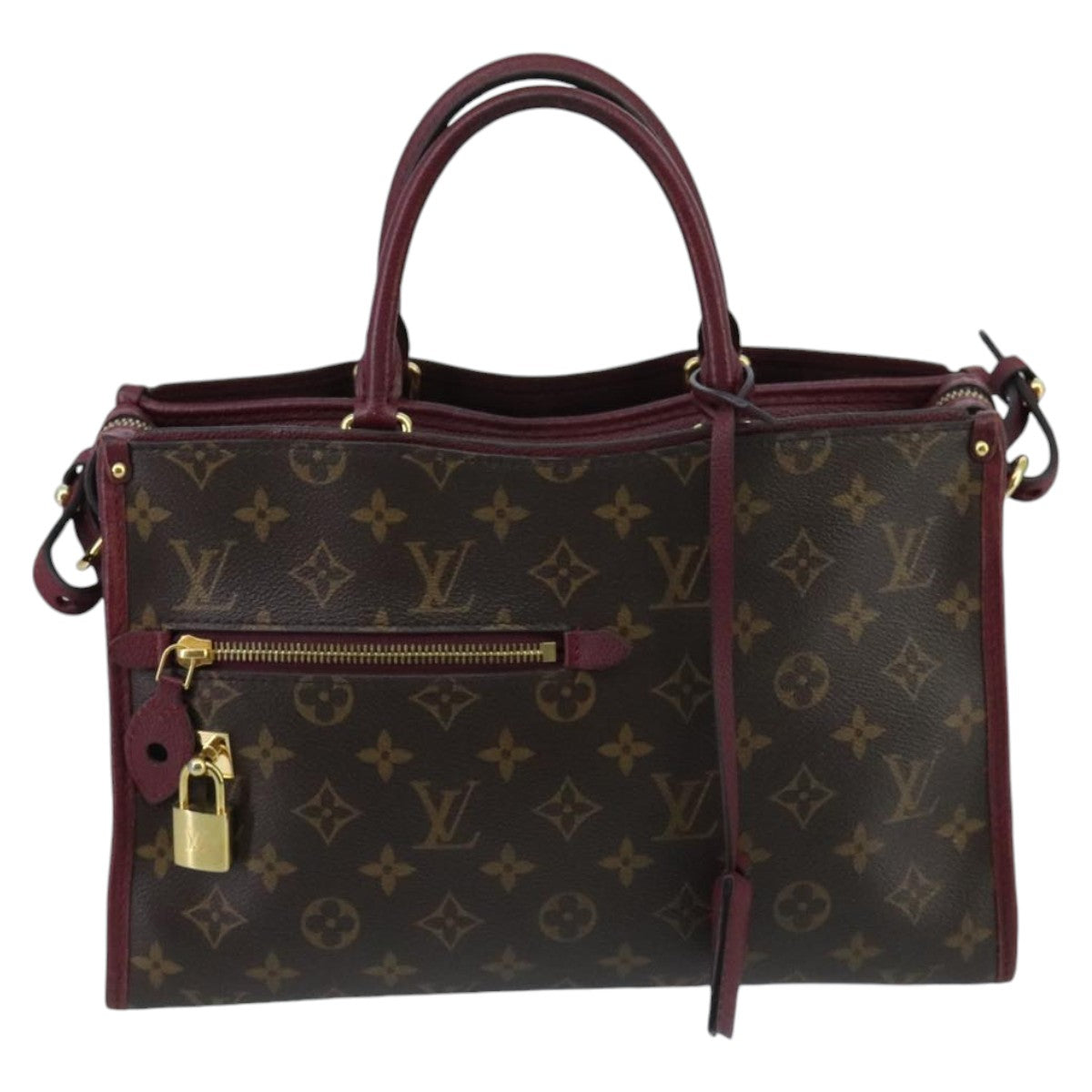 LOUIS VUITTON Monogram Popincourt PM Hand Bag 2way Wine Red M43462 Auth hk1791