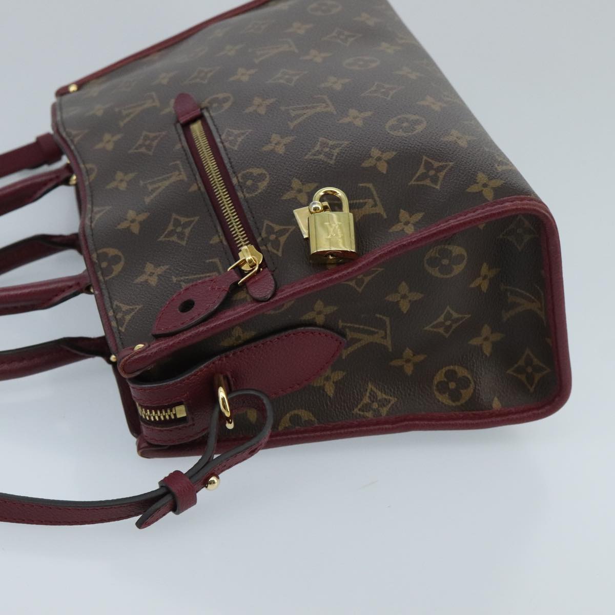 LOUIS VUITTON Monogram Popincourt PM Hand Bag 2way Wine Red M43462 Auth hk1791