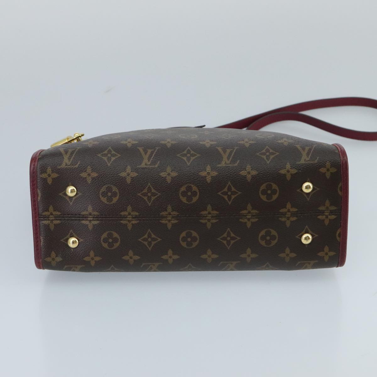 LOUIS VUITTON Monogram Popincourt PM Hand Bag 2way Wine Red M43462 Auth hk1791