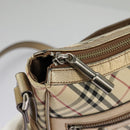 BURBERRY Nova Check Shoulder Bag Canvas Leather Beige Gold Auth hk1797-17