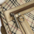 BURBERRY Nova Check Shoulder Bag Canvas Leather Beige Gold Auth hk1797-27