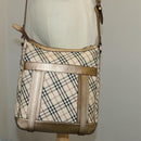 BURBERRY Nova Check Shoulder Bag Canvas Leather Beige Gold Auth hk1797-29