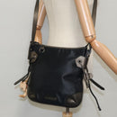 BURBERRY Shoulder Bag Nylon Leather Black Auth hk1803-21