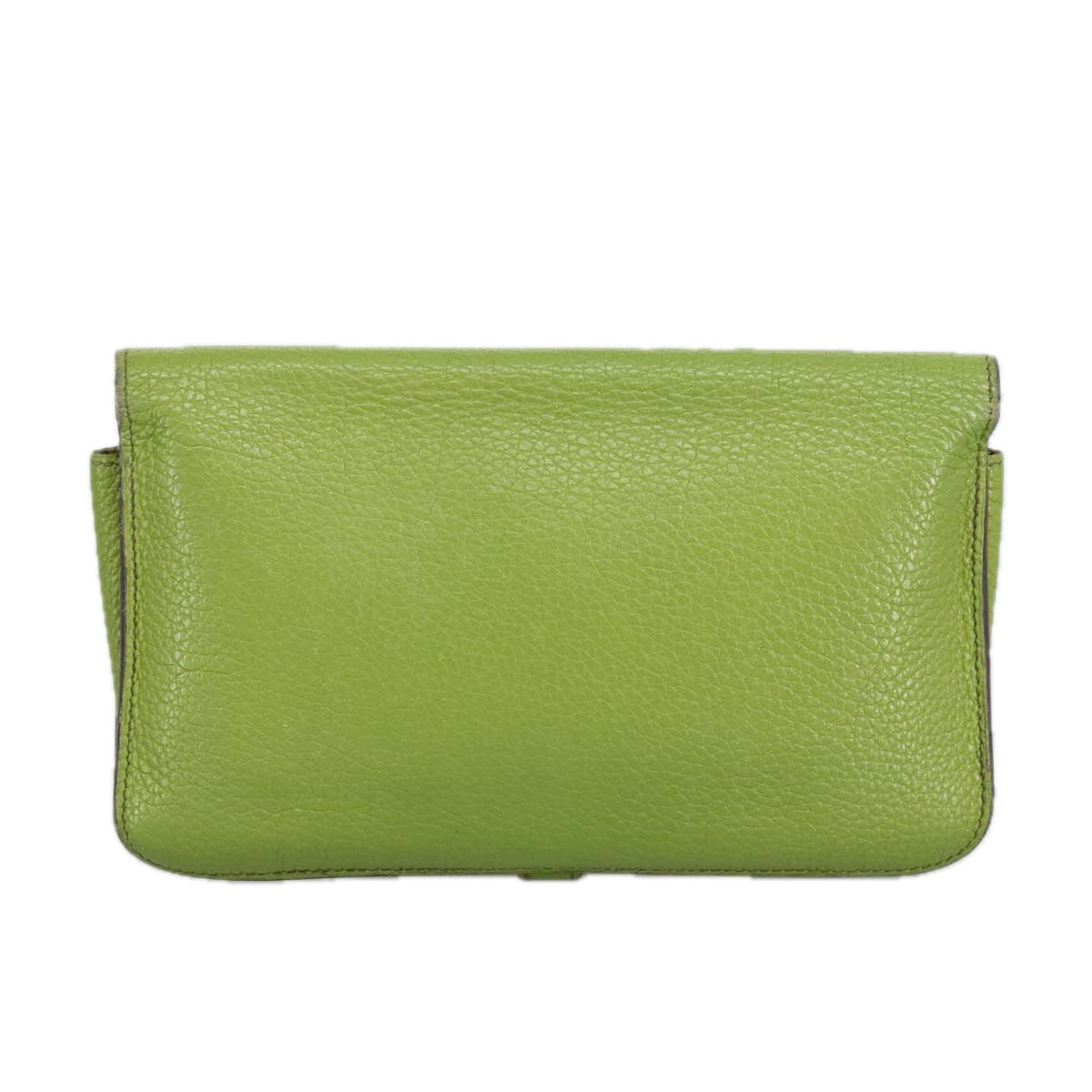 HERMES Dogon GM Wallet Leather Green Gold Auth hk1808 - 0