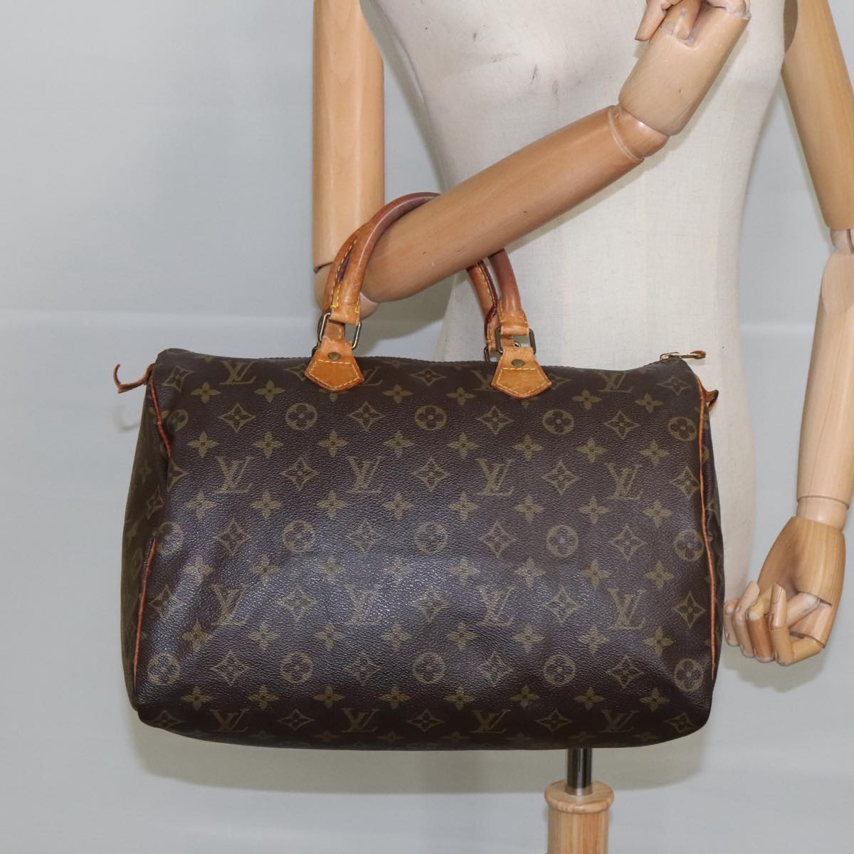 LOUIS VUITTON Monogram Speedy 35 Hand Bag M41524 LV Auth hk1816