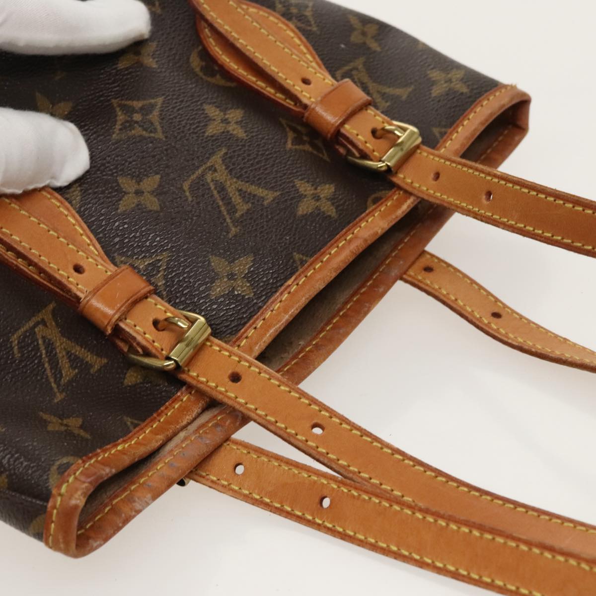 LOUIS VUITTON Monogram Bucket PM Shoulder Bag M42238 LV Auth hk1820