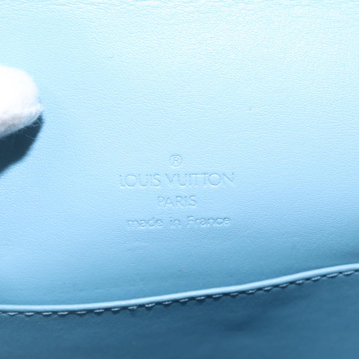 LOUIS VUITTON Monogram Vernis Thompson Street Bag Baby Blue M91009 Auth hk1827