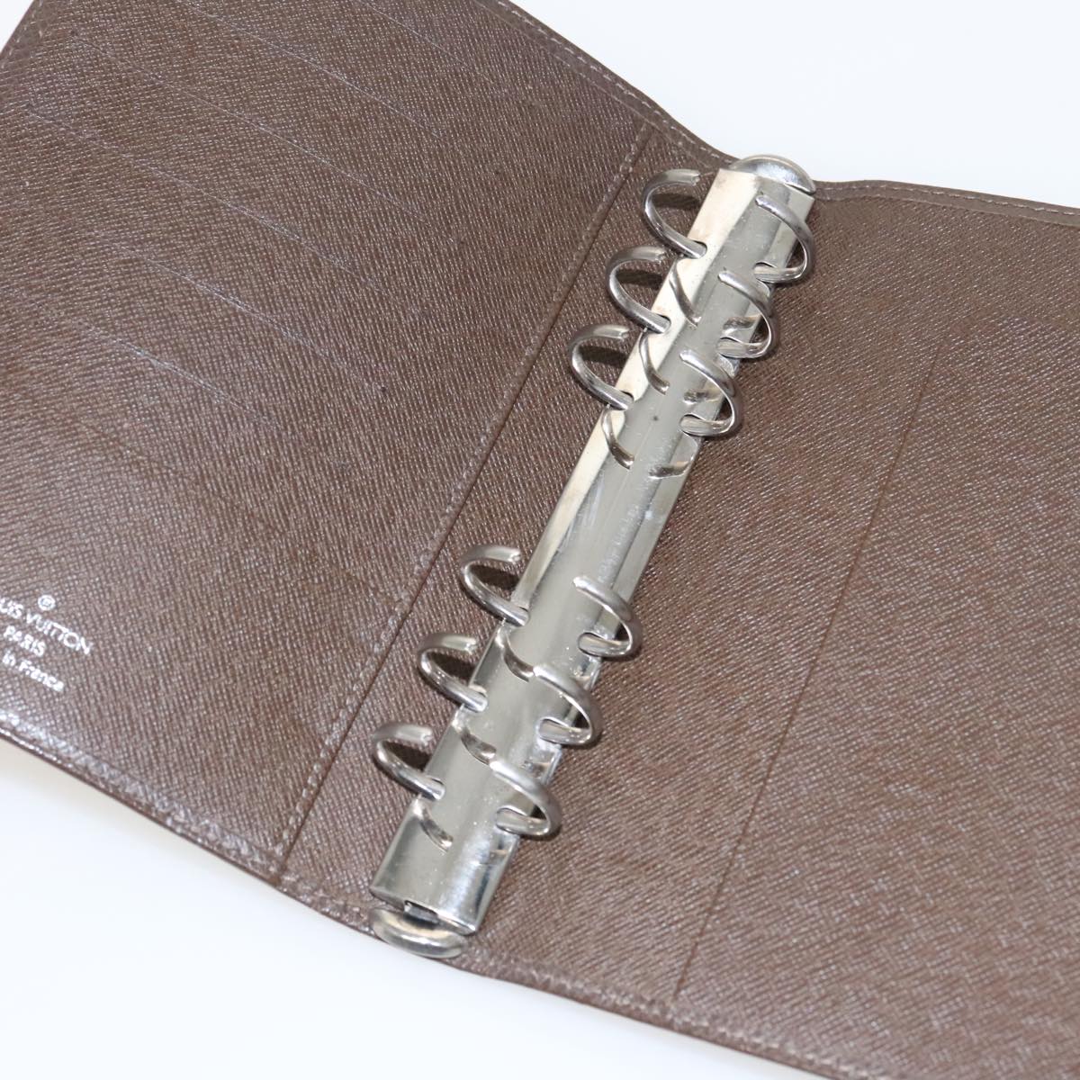 LOUIS VUITTON Taiga Agenda MM Day Planner Cover Grizzly R20426 LV Auth hk1835