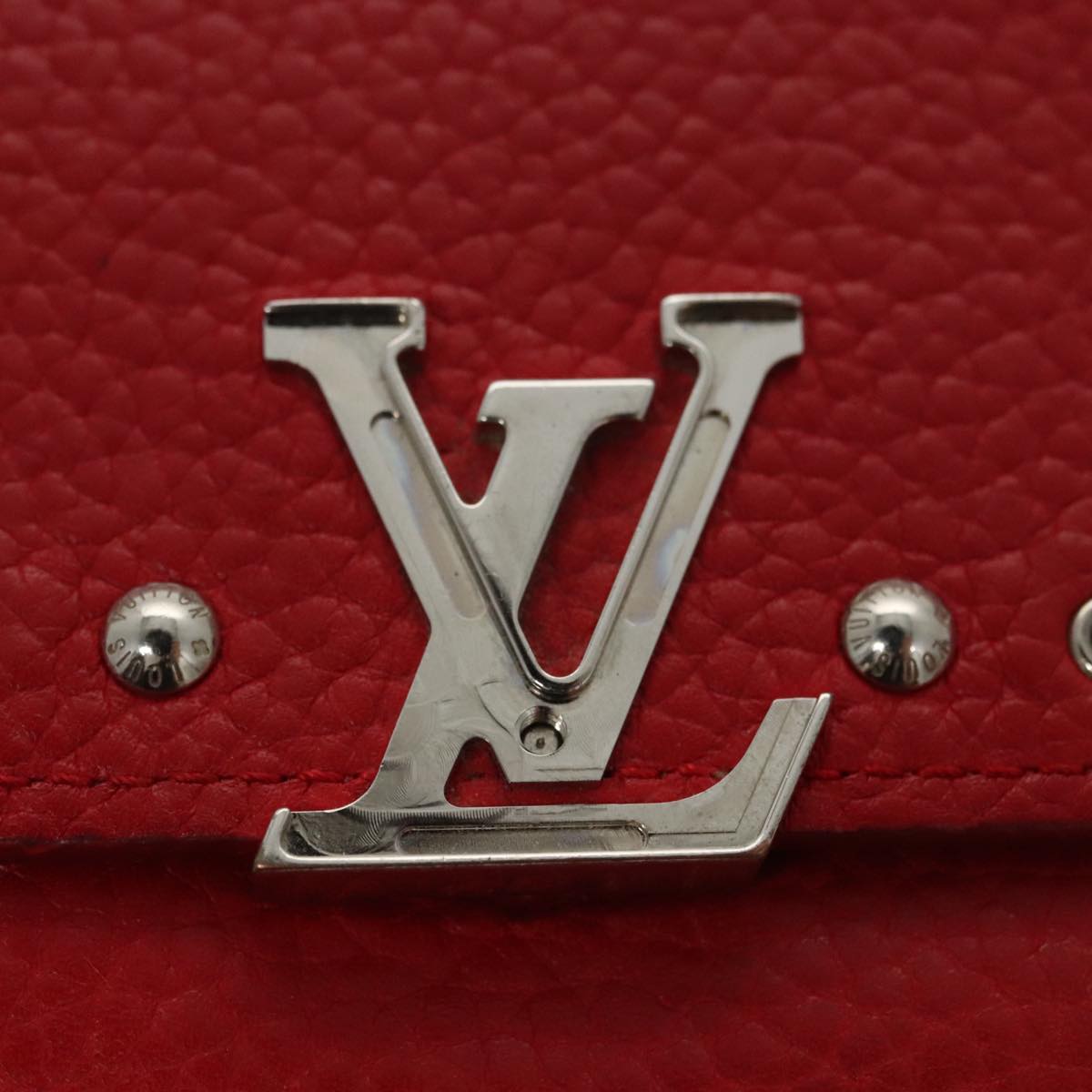 LOUIS VUITTON Portefeuille Capsine Wallet Leather Red M62301 LV Auth hk1850