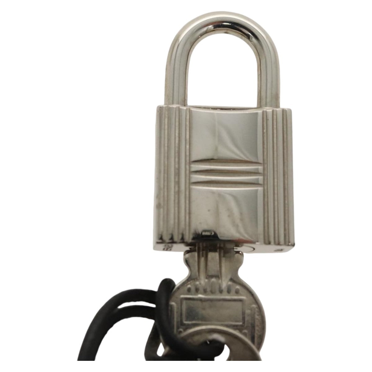 HERMES Cadena Padlock metal Silver Auth hk1860 - 0