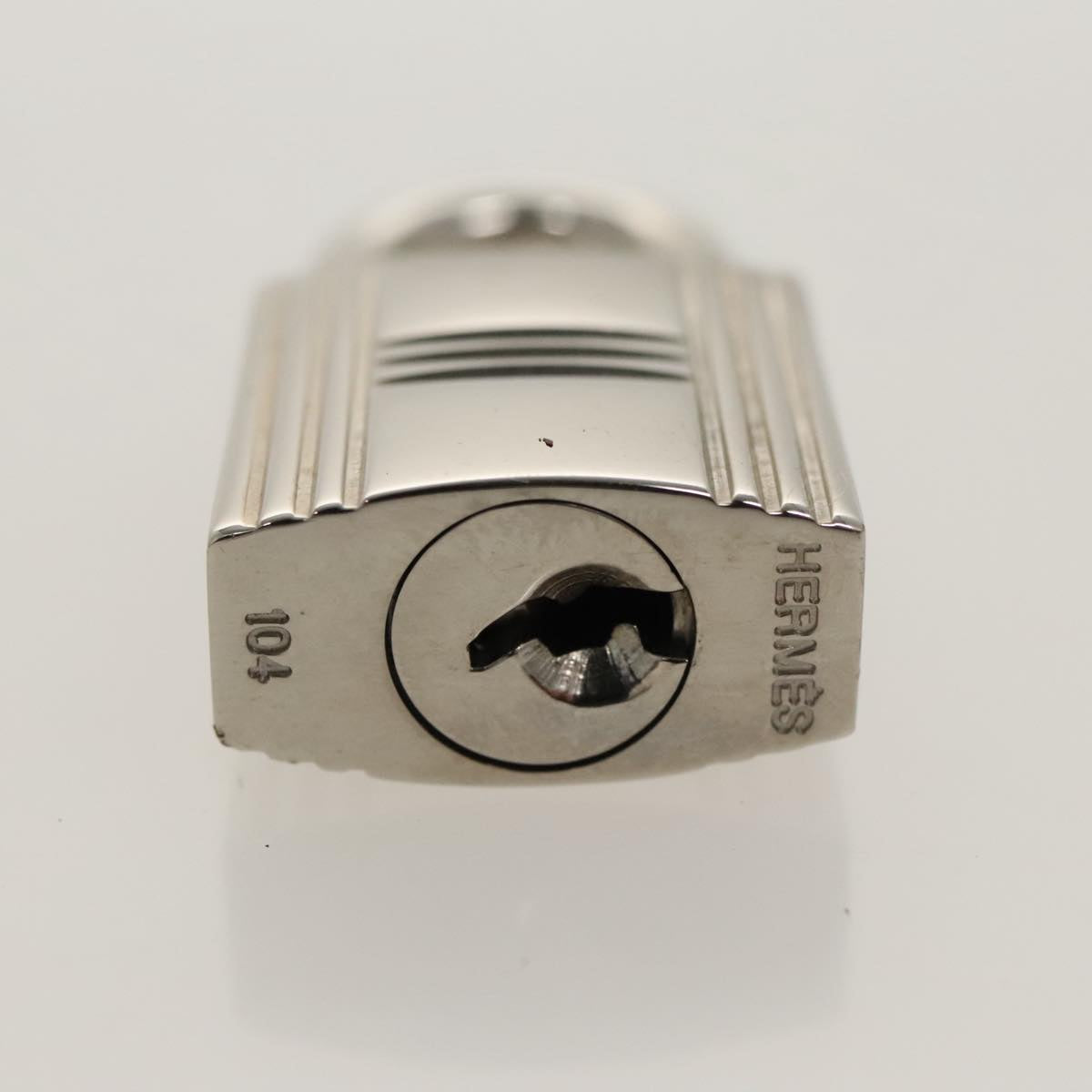 HERMES Cadena Padlock metal Silver Auth hk1860