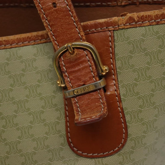 CELINE Macadam Canvas Tote Bag Beige Auth hk1872